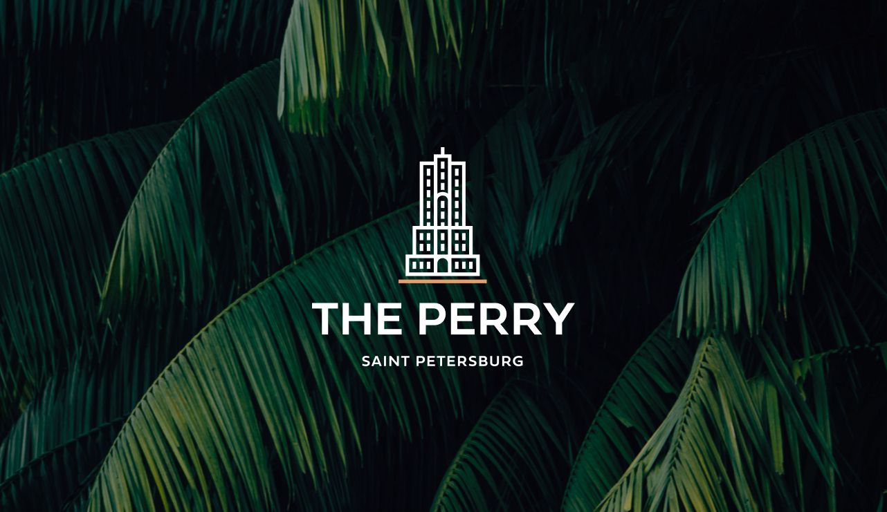 Branding for The Perry—a luxury residential tower concept.